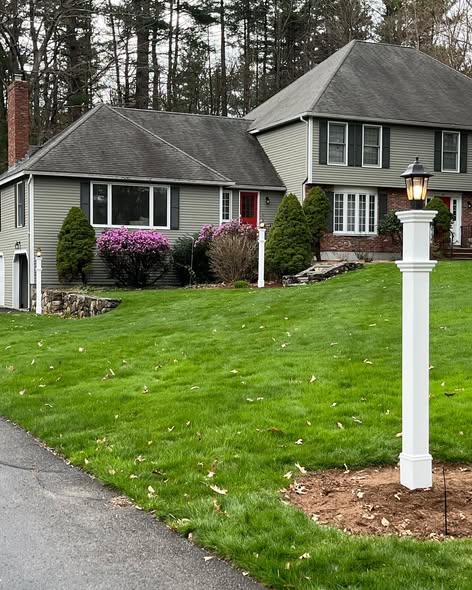 Decorative lamp post at residence